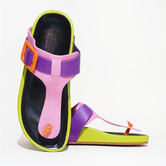 Like New in Box! Charlotte Stone Misty Sandal in Multi Rose - Picture 1 of 9